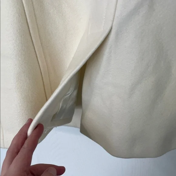 Banana Republic Wool Blend Double Breasted Ivory Button Down Pea Coat Size Small - Picture 9 of 10